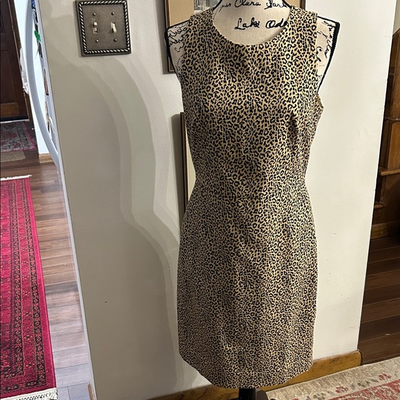 J. Crew Dresses & Skirts - J. Crew Tan and Black Leopard Print Mini Dress size 6, NWOT